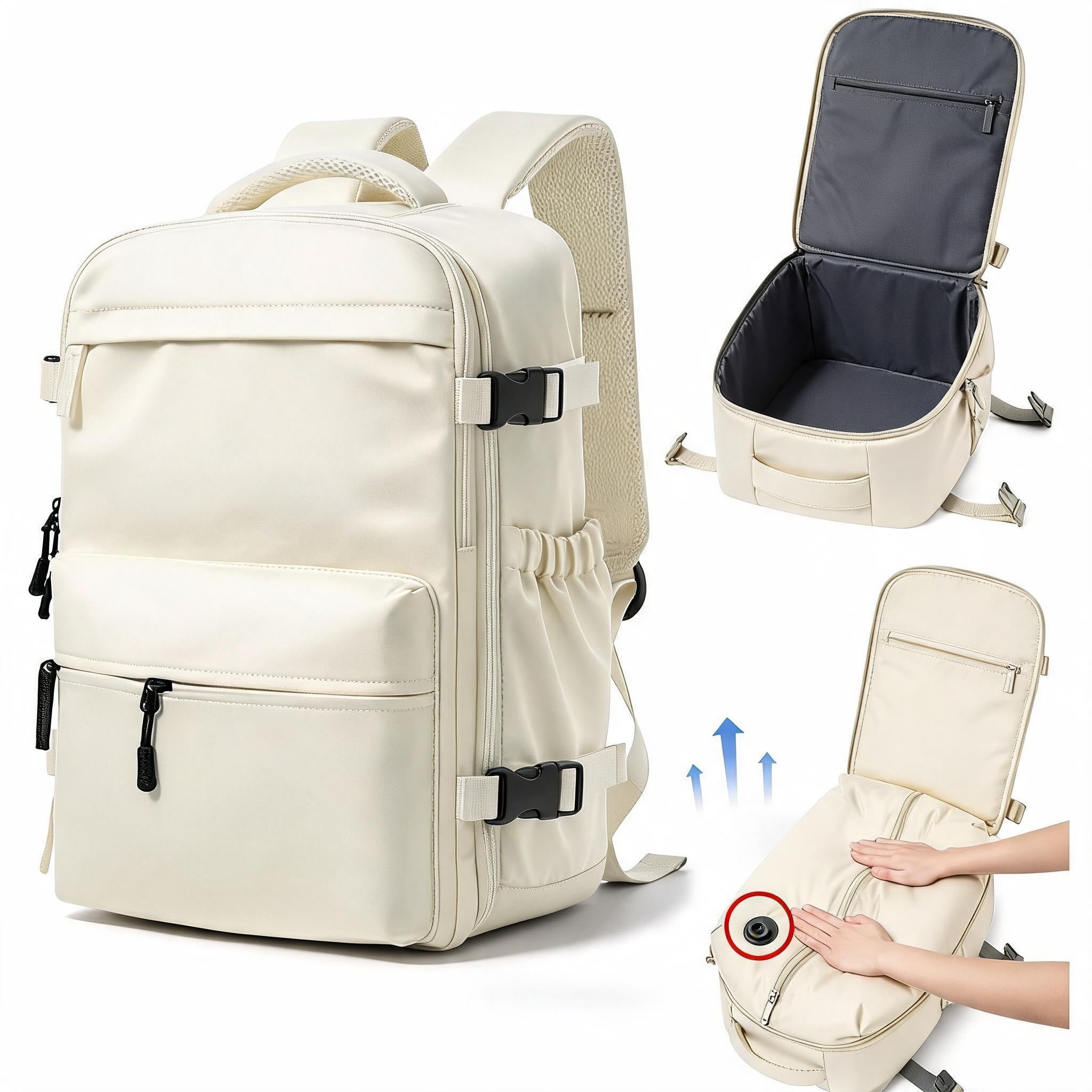 Hand Luggage 40x30x20 Beige Backpack – Lightweight & Approved for All Airlines