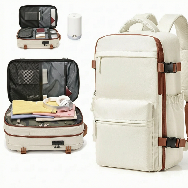 Hand Luggage 40x30x20 Beige Backpack – Lightweight & Approved for All Airlines
