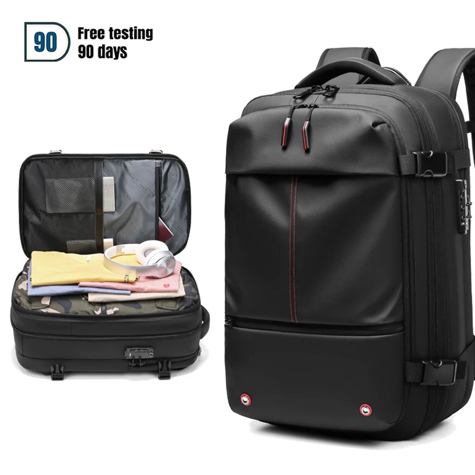 Expandable Travel Backpack with Vacuum Compression