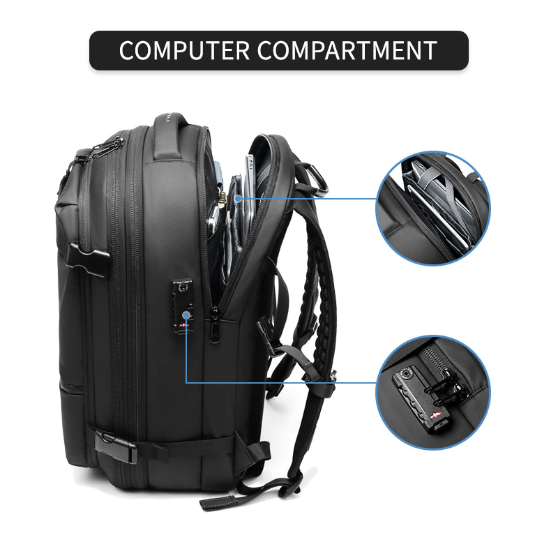 Expandable Travel Backpack with Vacuum Compression